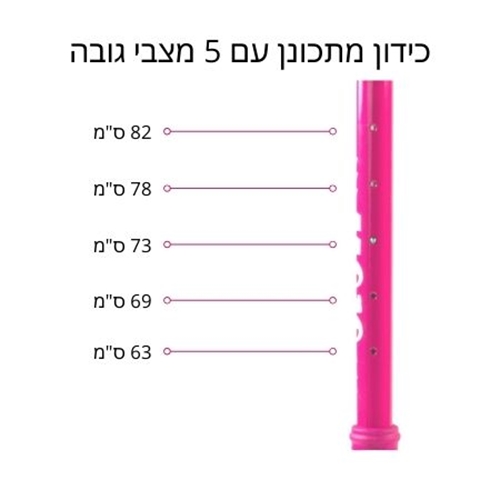 קורקינט 3 גלגלים מתקפל לילדים MOJO- ורוד