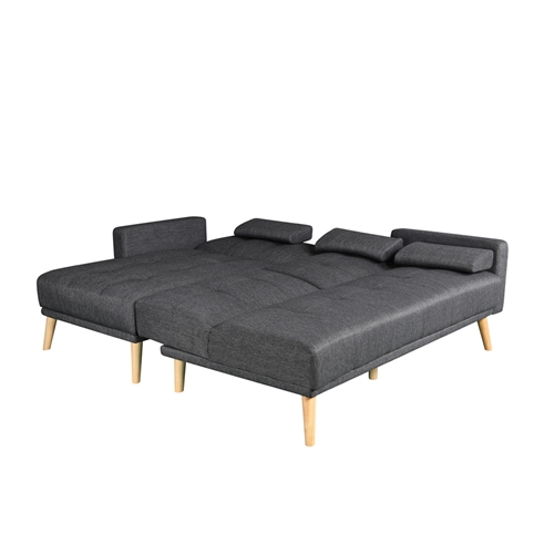 מערכת ישיבה פינתית מבד נפתחת למיטה זוגית דגם נופר