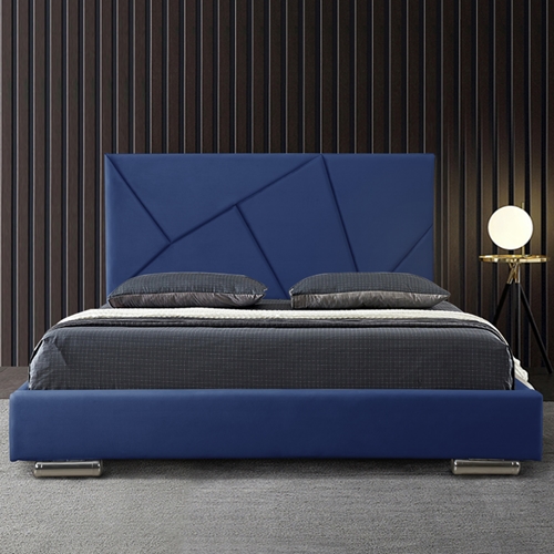 מיטת נוער רחבה ומעוצבת בריפוד בד קטיפתי HOME DECOR