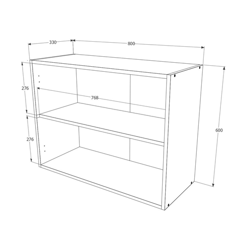 ארון שירות עליון תלוי מליבו גוון אלון TUDO DESIGN