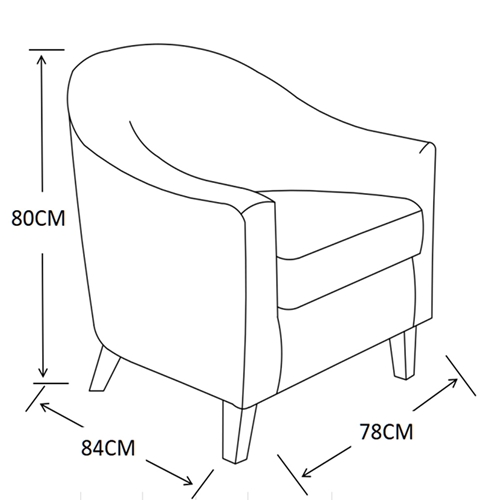 כורסא מעוצבת מרופדת בד עם רגלי עץ מלא HOME DECOR