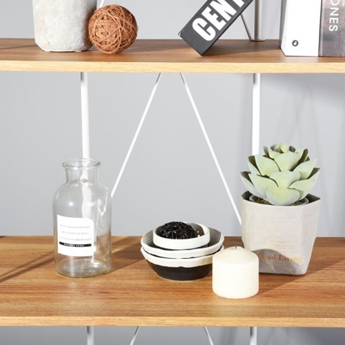 ספריה מעוצבת חמישה מדפים סורנטו לבן 5 HOMAX