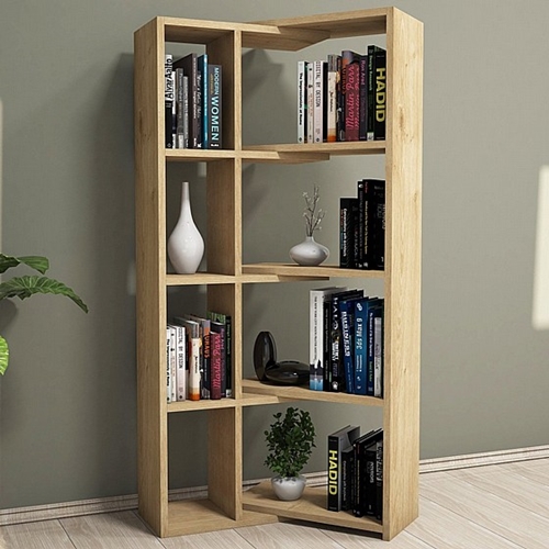 כוננית ספריית מדפים מתכווננת אלגנטית 8 תאים