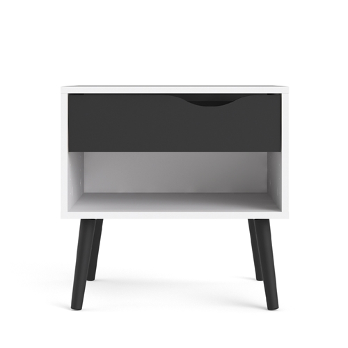 זוג שידות לילה מעוצבות שחור ולבן HOME DECOR