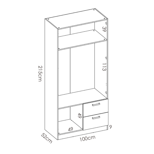 ארון פתיחה 100 ס"מ 2 דלתות תוצרת ספרד HOME DECOR