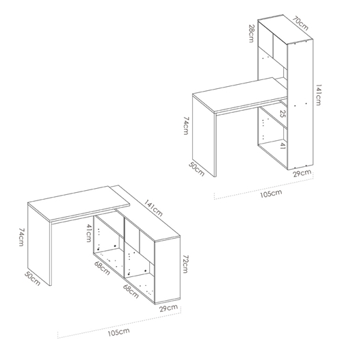 עמדת עבודה מודולארית עם שולחן כתיבה HOME DECOR
