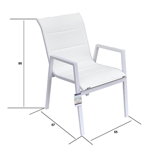 שולחן אלומיניום ויגו צבע לבן +4 כיסאות מבית SUNRIS