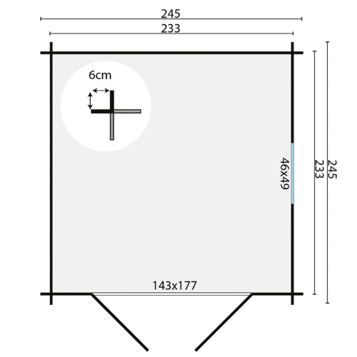מחסן עץ 2.45X2.45 Valery מטר Tuindeco