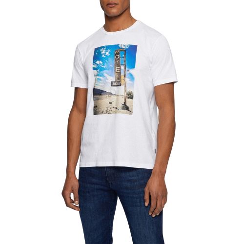 טי שירט HUGO BOSS לגברים דגם COTTON-JERSEY REGULAR-FIT