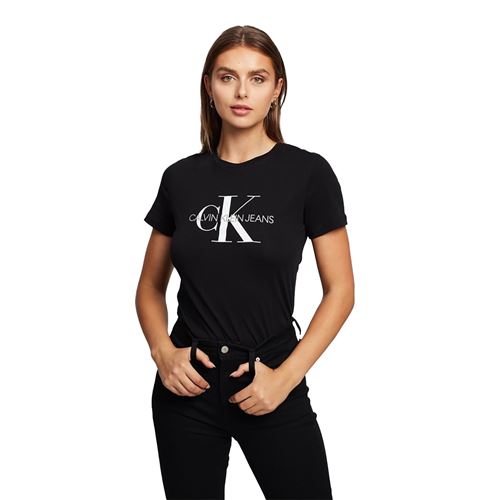 טי שירט  Calvin Klein לנשים דגם Foil Monogram Logo