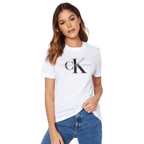טי שירט  Calvin Klein לנשים דגם Foil Monogram Logo