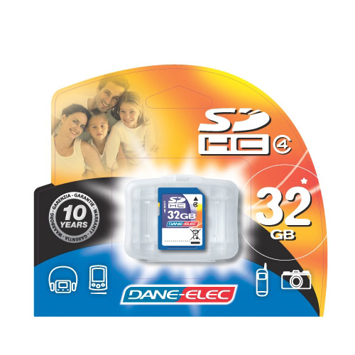 כרטיס זיכרון SD-HC בנפח עצום של DANE ELEC 32GB