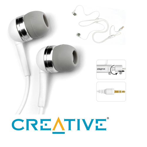 אוזניות לנגני MP3 עם אטמי סיליקון  CREATIVE