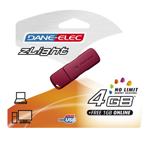 ז. נייד בנפח של 1GB + 4GB נוסף חינם DANE-ELEC