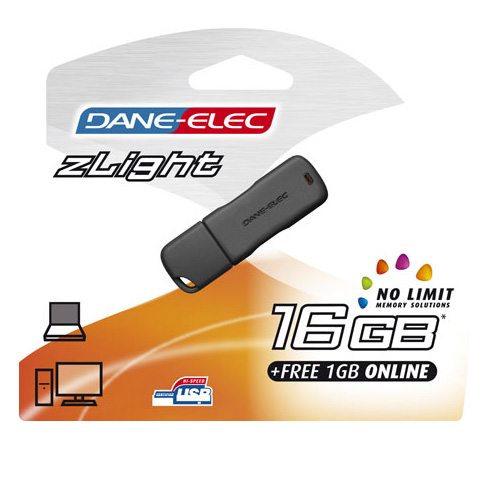 זיכרון נייד בנפח עצום של  DANE-ELEC 1GB + 16GB