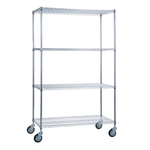 מדפי רשת רוחב 120 ס"מ כולל גלגלים