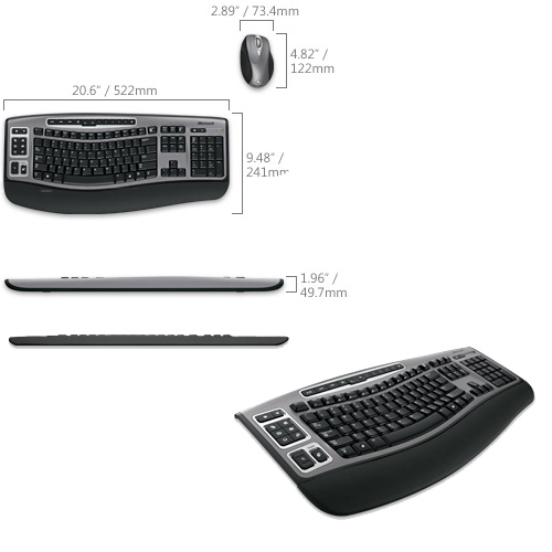 סט מקלדת ועכבר אלחוטיים Microsoft Laser 3000
