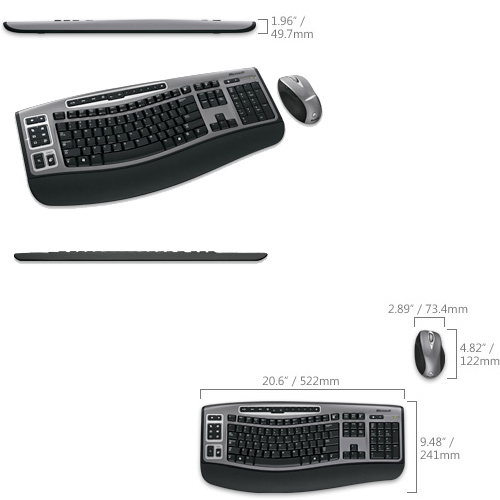 סט מקלדת ועכבר אלחוטי Wireless Laser 6000