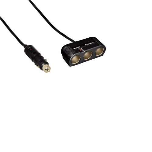 מפצל 12V תלת ראשי לרכב עם כבל 2 מ' HAMA