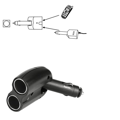 מפצל 12V דו ראשי מתכוונן 180 מעלות לרכב HAMA
