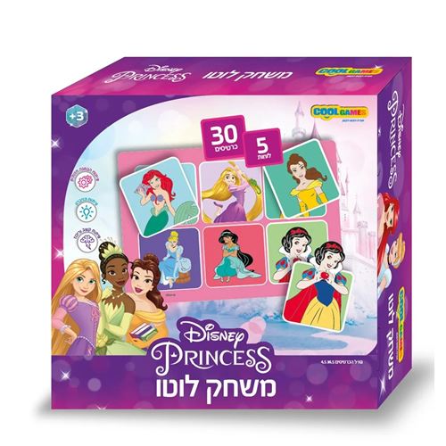 משחק לוטו המונה 30 כרטיסים צבעוניים וחמש לוחות משחק עם דמ...