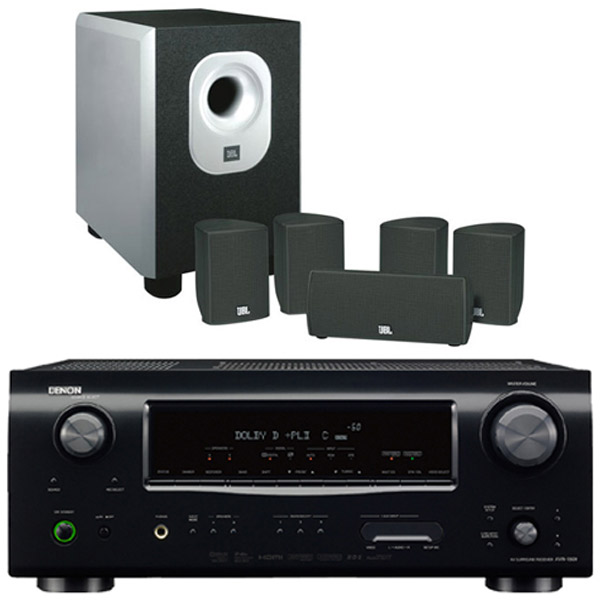 רסיבר 5.1 ערו' וסט רמקולים 5.1 סאטלייט DENON/JBL