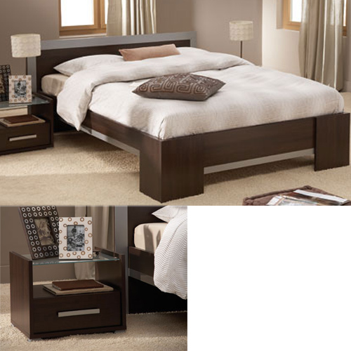 מיטה זוגית עם זוג שידות לילה HOME-DECOR