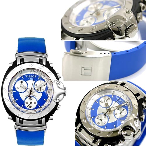 שעון טיסוט כחול מסדרת המרוצים TISSOT T-RACE