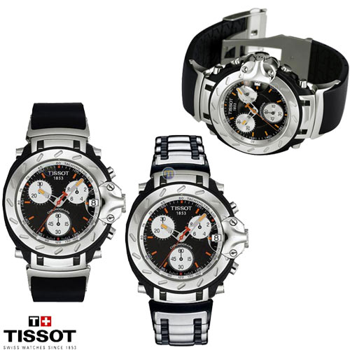 שעון שחור סדרת המרוצים המהודרת TISSOT T-RACE