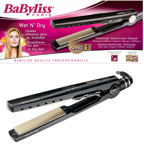 מחליק שיער יבש רטוב בטכנולוגיית BABYLISS NANO