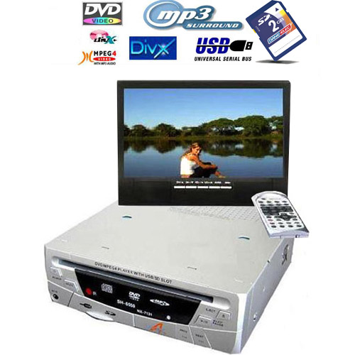ר. דיסק DIVX DVD לרכב כולל USB ו SD-CARD ומסך 5"