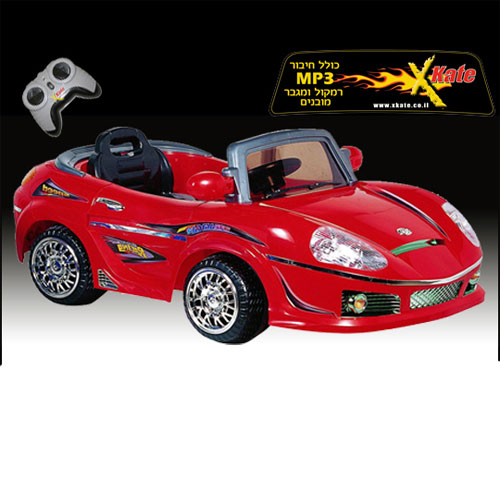 מכונית ספורט ממונעת 6 וולט + MP3 ושלט אלחוטי
