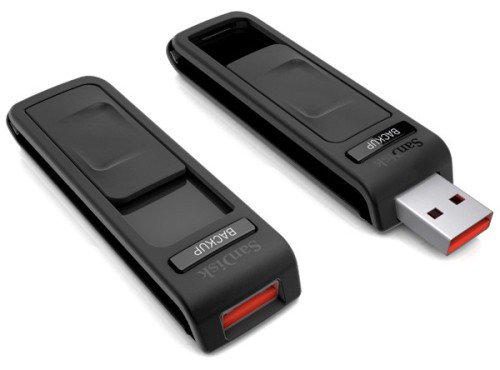 זיכרון נייד בנפח 16G עם כפתור גיבוי SanDisk