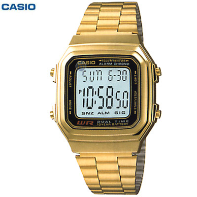 שעון בעיצוב רטרו מוזהב קלאסי CASIO