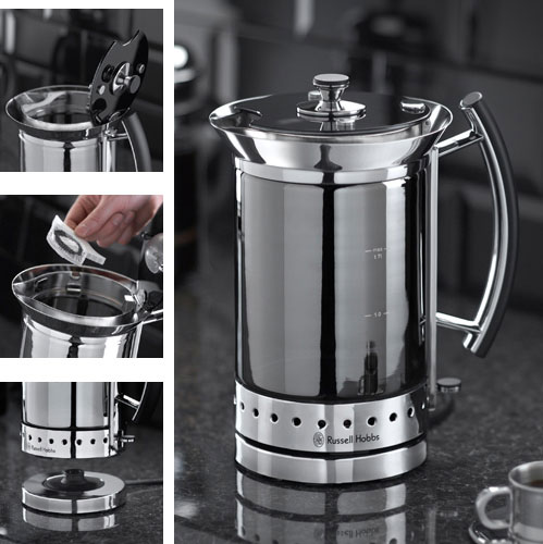 קומקום מעצבים זכוכית שחור Russell Hobbs 3000W