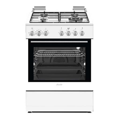 תנור משולב גז 4 מבערים SAUTER ELEGANT 5760W לבן