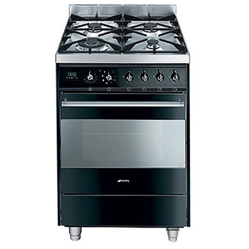 תנור אפיה משולב בגימור שחור SMEG דגם SIL63MFA