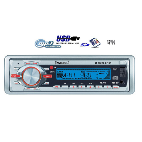 רדיו דיסק לרכב קורא MP3 כולל כניסת USB קדמית