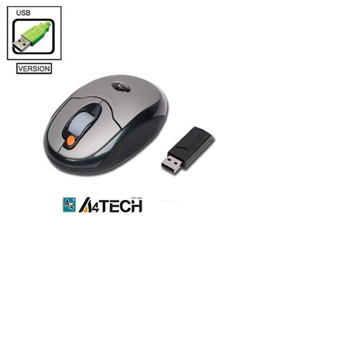 עכבר אופטי אלחוטי בחיבור A4TECH 2.4GHZ USB