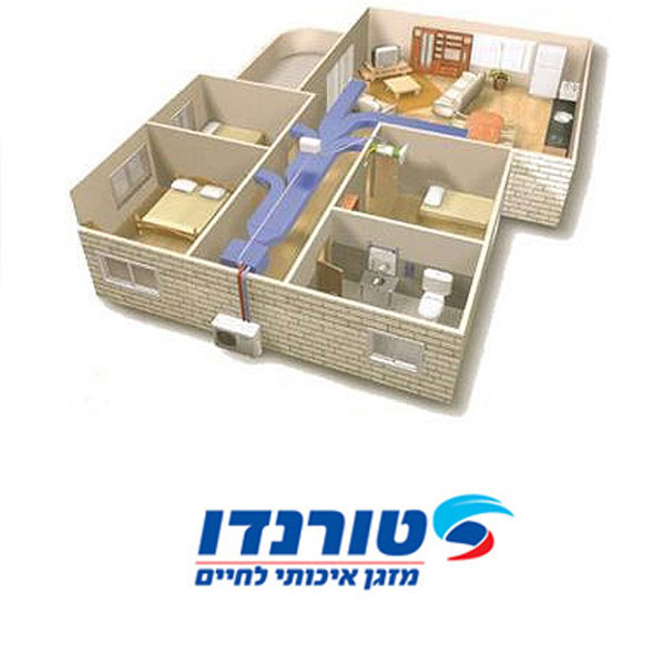 מזגן מיני מרכזי תלת-פאזי 51,700BTU בקירור טורנדו