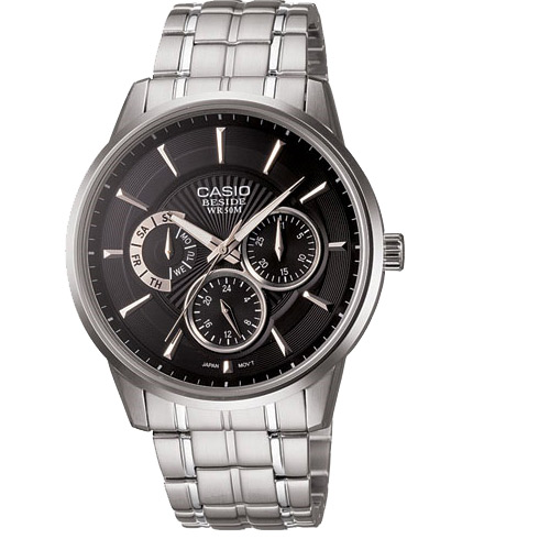שעון כרונוגרף לגבר עשוי פלדת אל-חלד CASIO