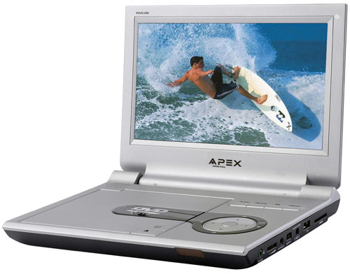מכשיר DVD נייד "9+כניסת APEX USB/SD דגם PDVD-930