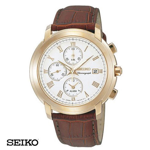 שעון כרונוגרף-מוזהב בעיצוב יוקרתי SEIKO