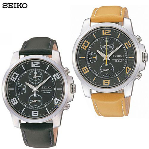 שעון כרונוגרף-אנלוגי צבעוני ומעוצב לגבר SEIKO