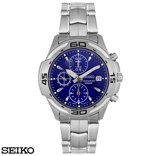 שעון כרונוגרף מקצועי עשוי פלדה לגבר SEIKO