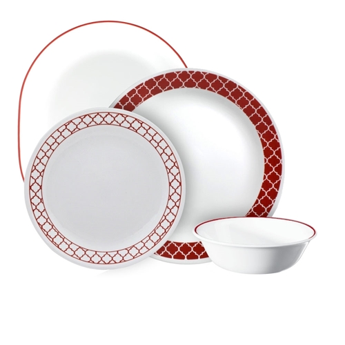 סט 25 חלקים ל 8 סועדים Crimson Trelis קורל
