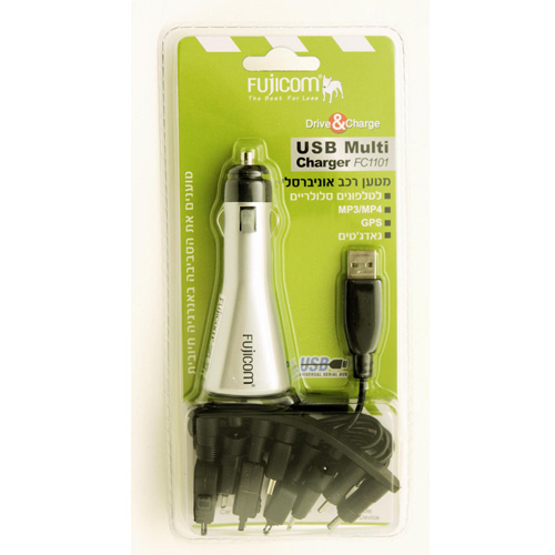 מ. רכב אוניברסלי + חיבורי FUJICOM Universal USB