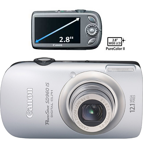 מצלמה דיגטלית 12 מגה, Canon SD960+תיק ו-4GB