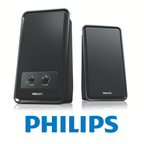 זוג רמקולים 2.0 מעוצבים עבור מחשב PHILIPS