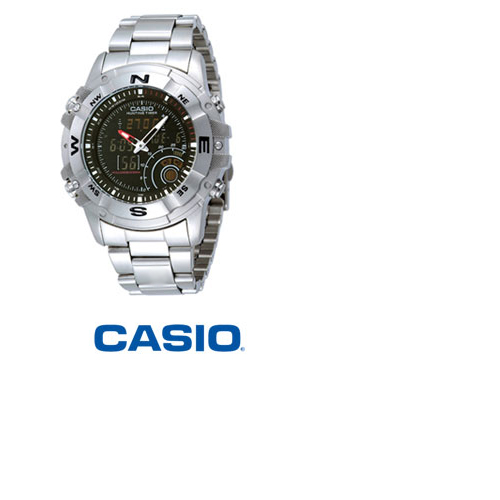 שעון אנלוגי דיגיטלי עשוי כולו פלדת אל-חלד CASIO